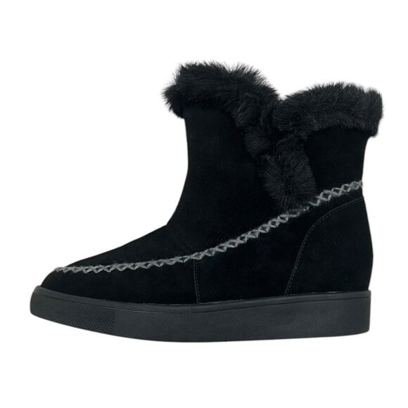 AQUA COLLEGE ANKA Women's Waterproof Wedge Heels Winter Booties Black Size 10 - Picture 3 of 7